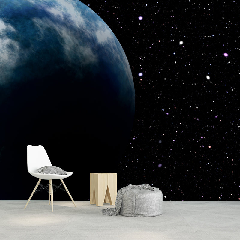 Universe Giant Planets Murals Stain-Resistant Contemporary Wall Decor for Bedroom