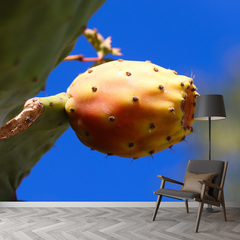 Green Cactus Wall Mural Modernism Wall Decoration for Sitting Room, Made to Measure