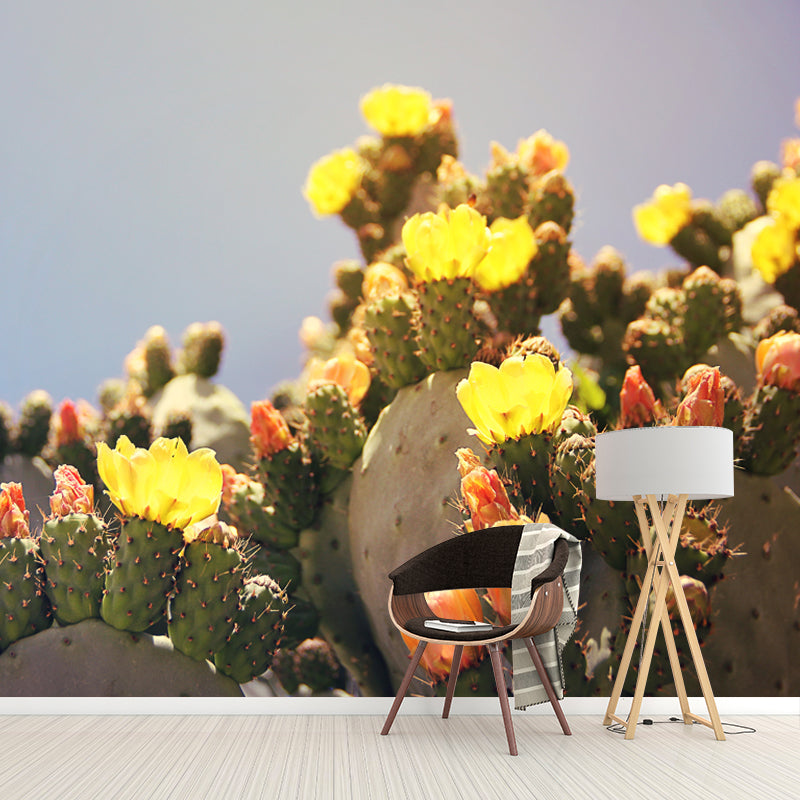 Tropical Cactus Mural Large Size Wall Covering for Home, Made to Measure