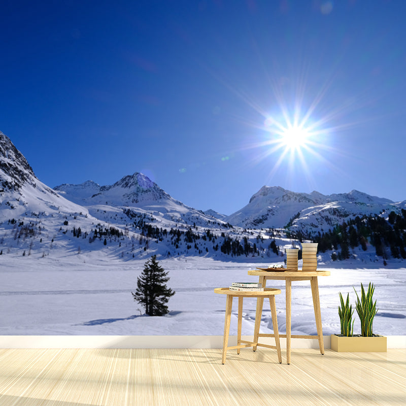 Mountain Range View Modern Wall Covering for House Interior, Water Resistant