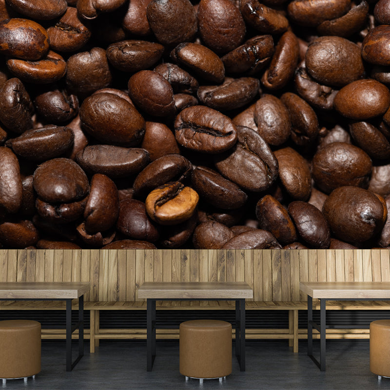 Minimalism Style Coffee Bean Mildew Resistant Coffee Shop Wall Covering