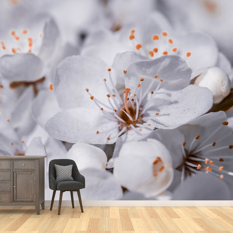 Flower Wall Mural for Sleeping Room Gust Room Water Resistant, Custom Size Available