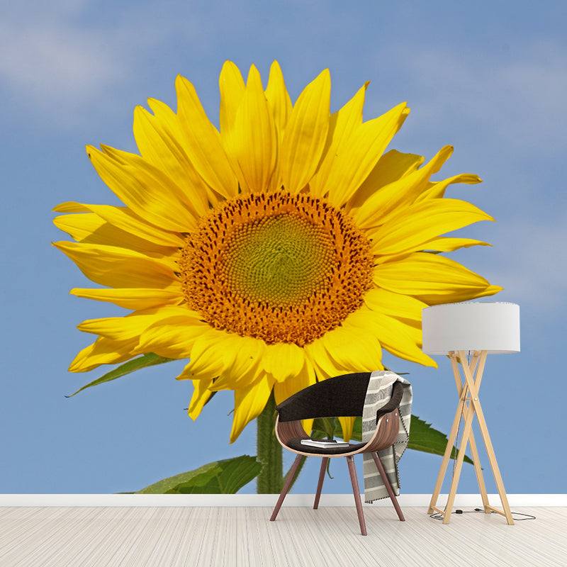 Blooming Sunflower Wall Mural for Living Room Decoration, Made to Measure