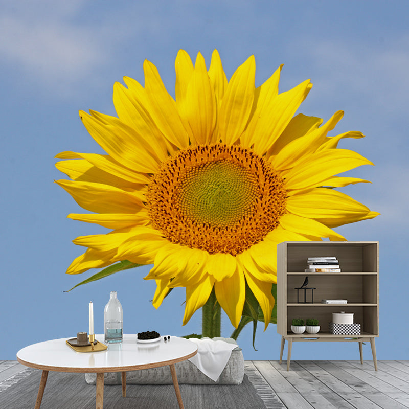 Blooming Sunflower Wall Mural for Living Room Decoration, Made to Measure