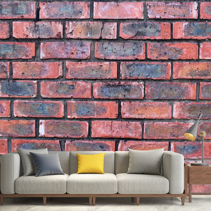 Retro Style Brick Wall Mural Moisture Resistant for Home Decor, Made to Measure
