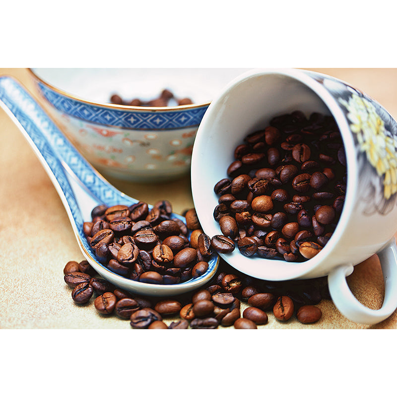 Customized Coffee Beans Mural Dark Color Mildew Resistant Wallpaper for Coffee Shop