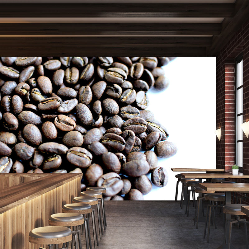 Photography Coffee Beans Mural Horizontal Wall Covering for Coffee Shop