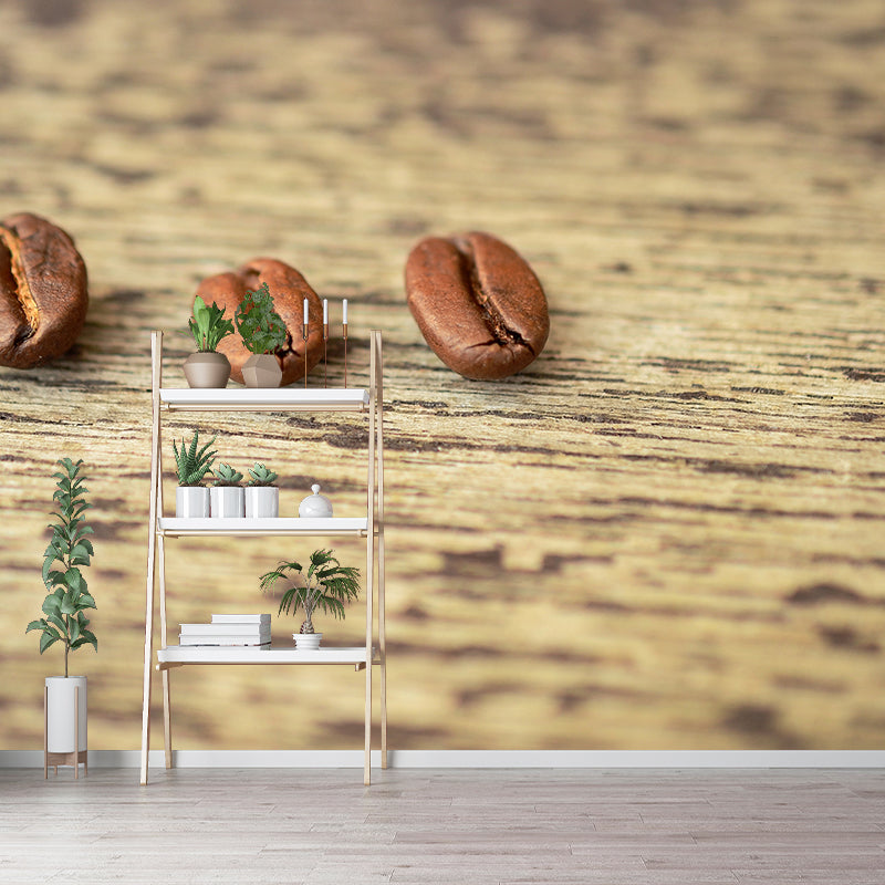 Modern Coffee Beans Mural Photography Horizontal Wall Covering for Coffee Shop