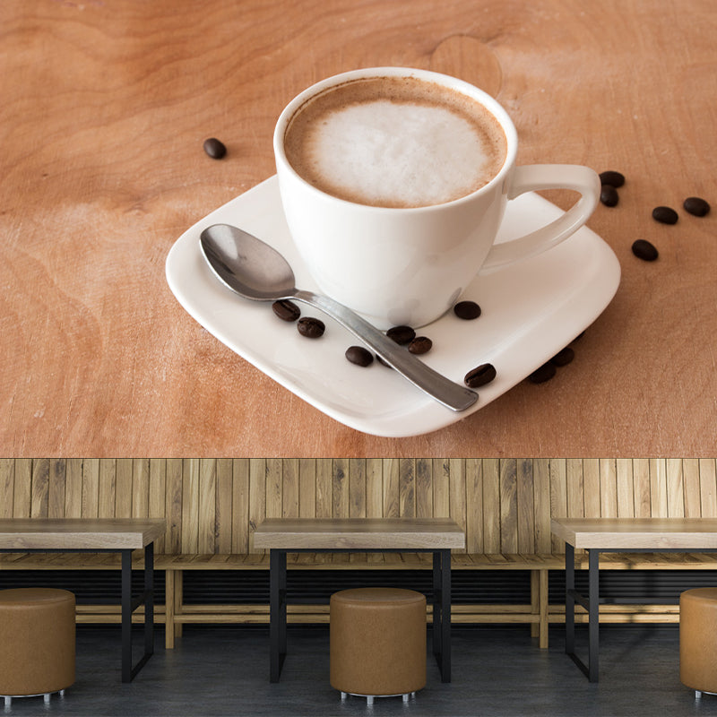 Minimalism Coffee Mural Environment Friendly Wall Covering for Coffee Shop