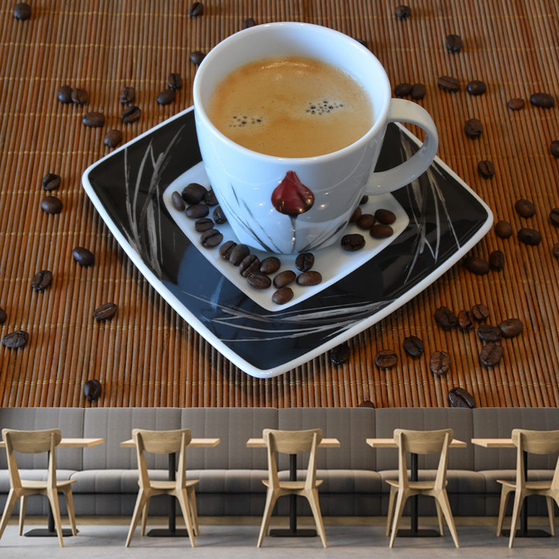 Minimalism Coffee Mural Environment Friendly Wall Covering for Coffee Shop