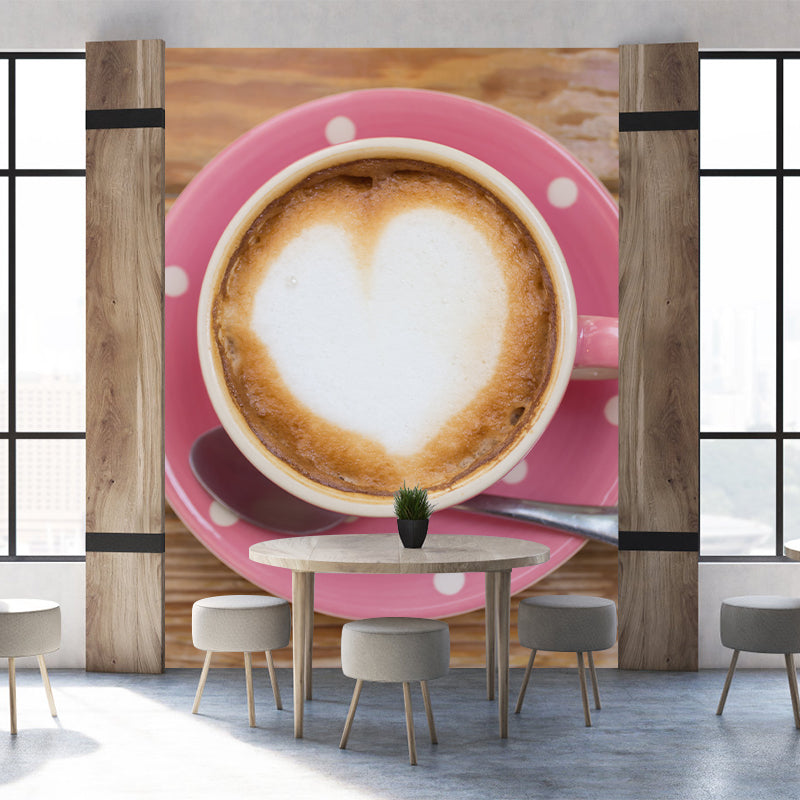 Light Color Coffee Mural Wallpaper Contemporary Mildew Resistant Commerce Shop