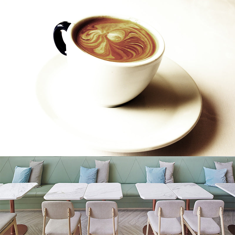 Light Color Coffee Mural Wallpaper Contemporary Mildew Resistant Commerce Shop