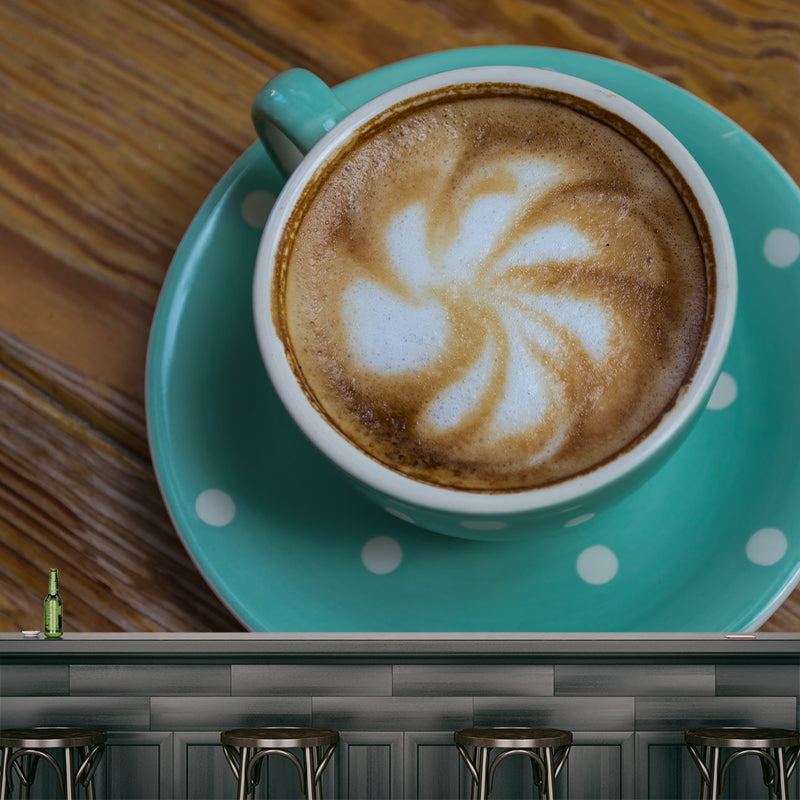 Light Color Coffee Mural Wallpaper Contemporary Mildew Resistant Commerce Shop
