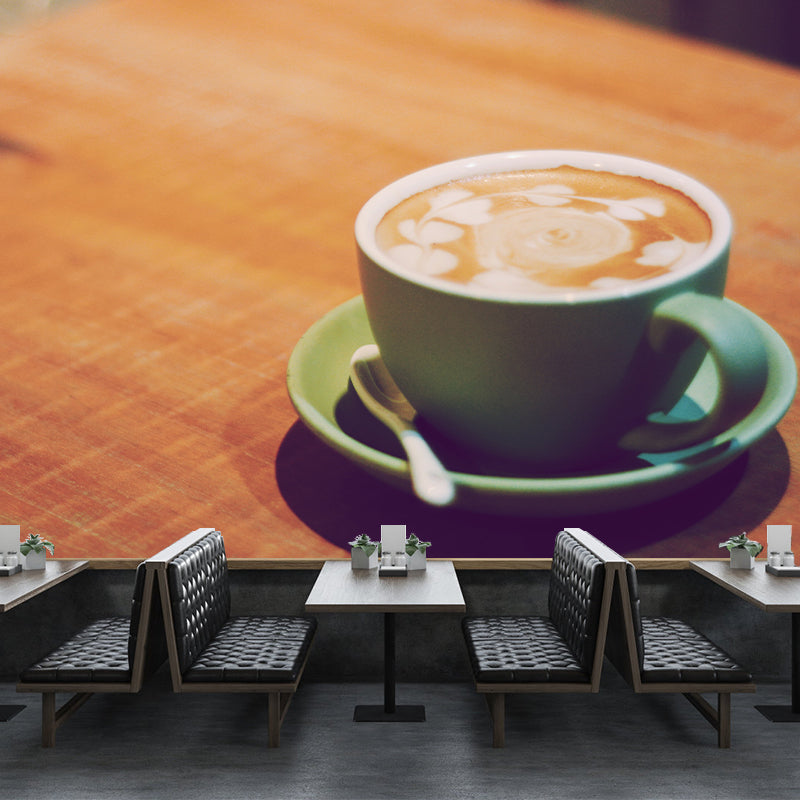 Customized Aromatic Coffee Mural Decal Modern Soft Color for Coffee Shop