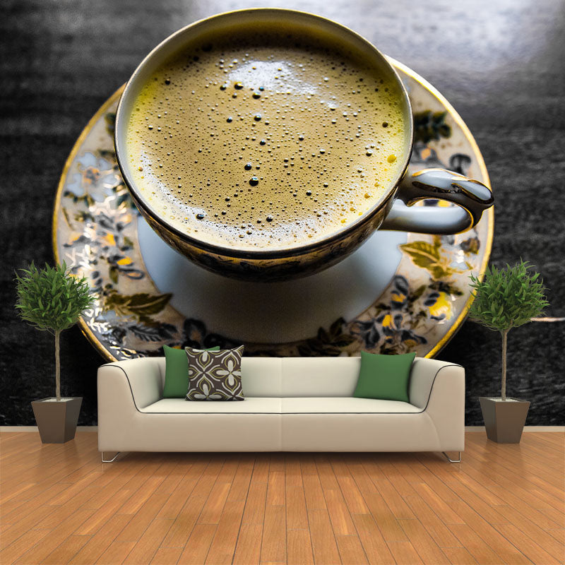 Modern Aromatic Coffee Mural Photography Horizontal Wall Covering for Coffee Shop