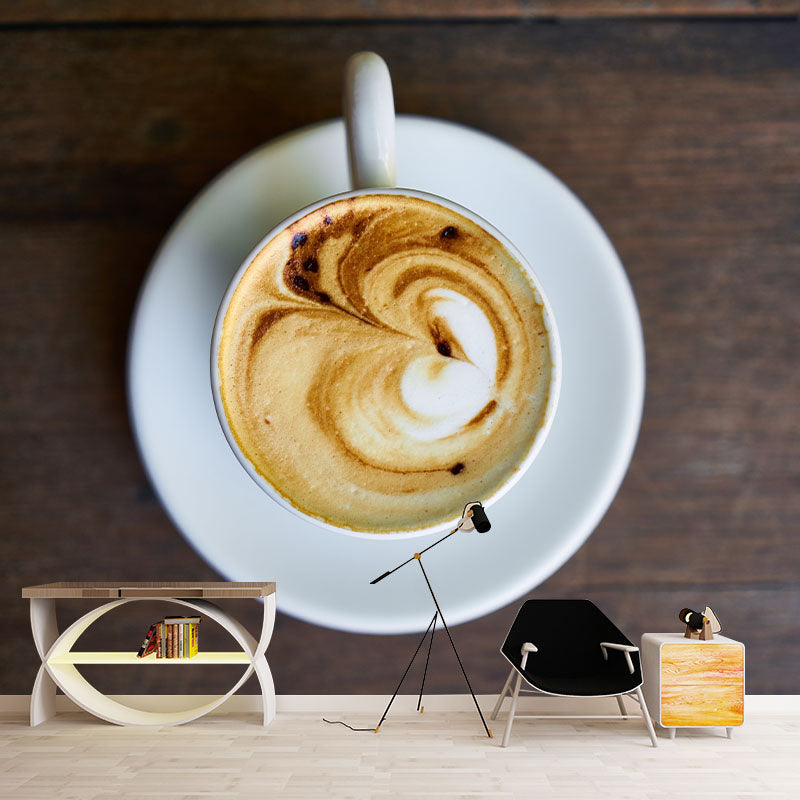 Modern Aromatic Coffee Mural Photography Horizontal Wall Covering for Coffee Shop