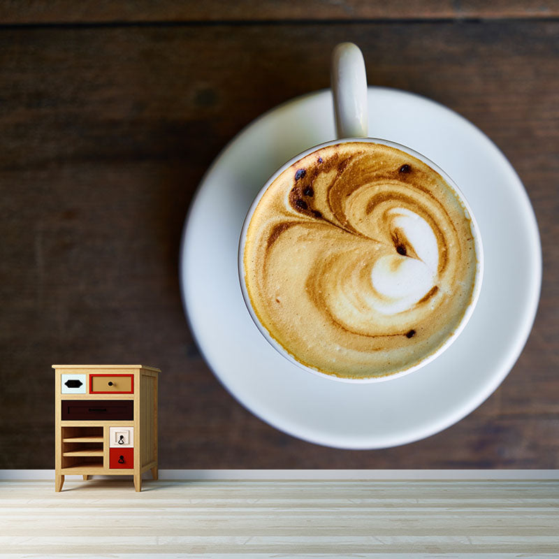 Modern Aromatic Coffee Mural Photography Horizontal Wall Covering for Coffee Shop
