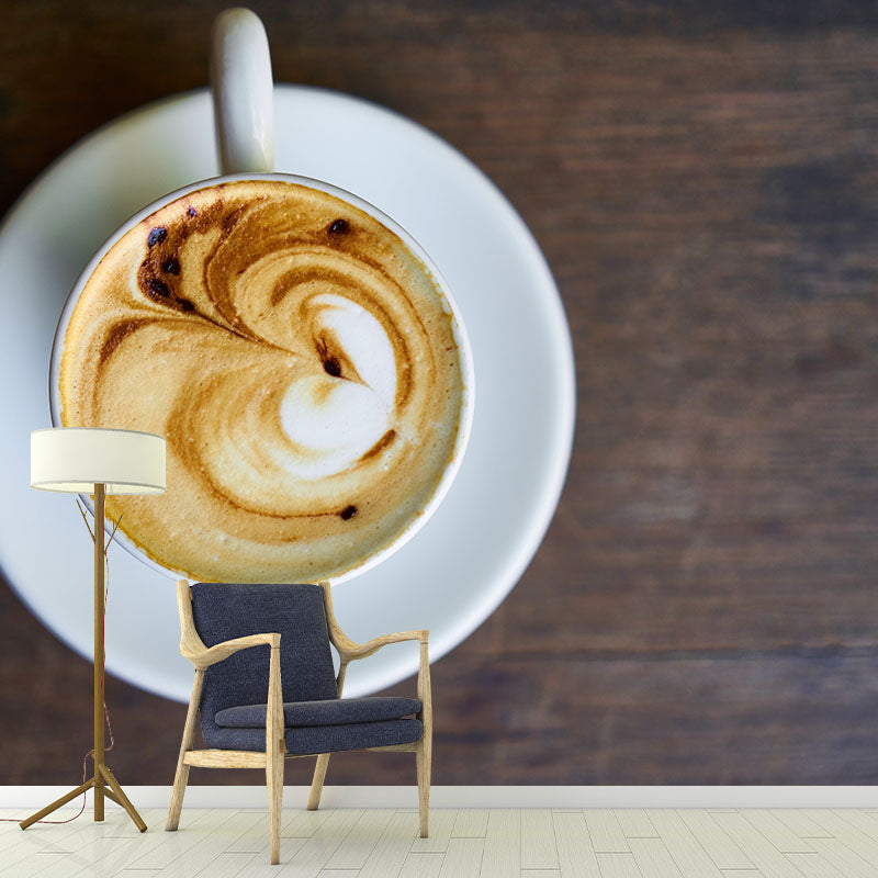 Modern Aromatic Coffee Mural Photography Horizontal Wall Covering for Coffee Shop