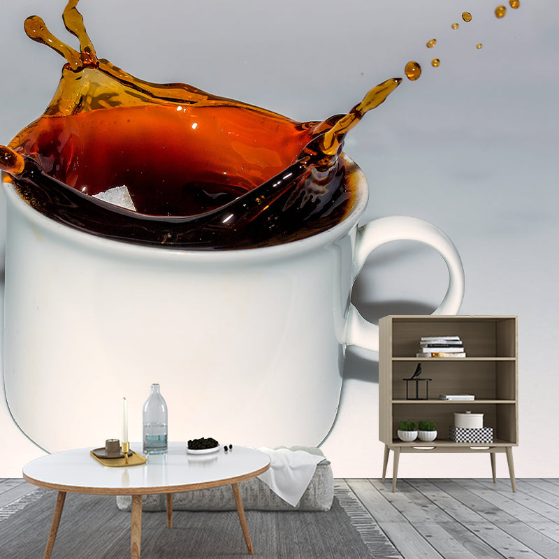 Aromatic Coffee Mural Photography Horizontal Wall Covering for Coffee Shop