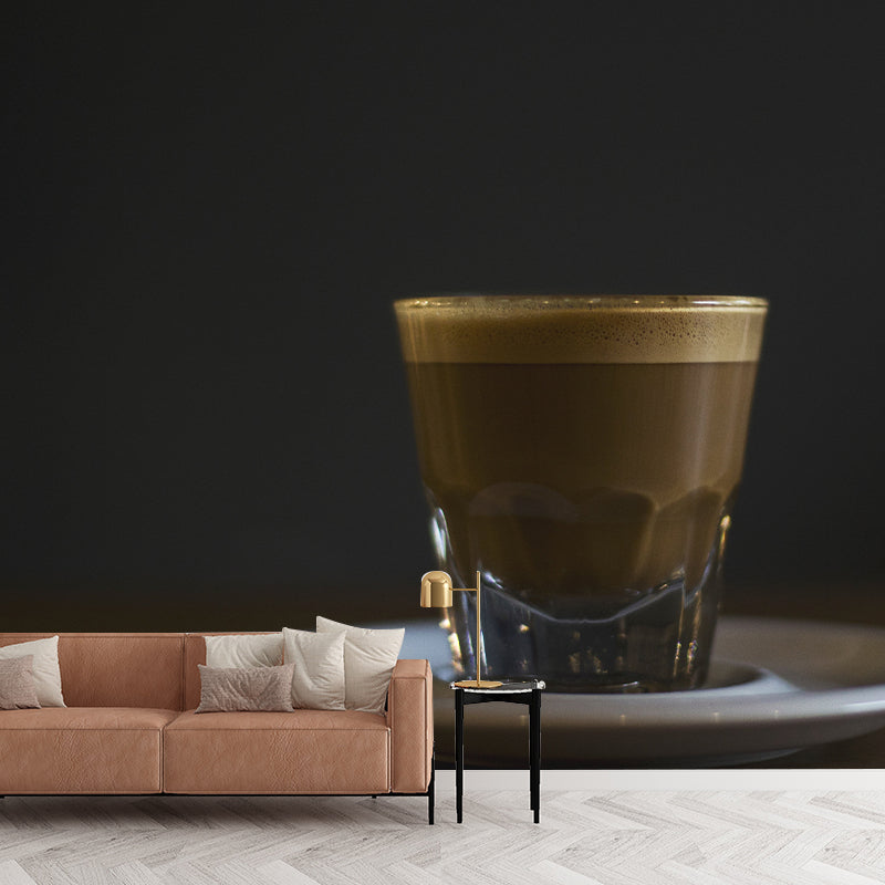 Customized Soft Color Coffee Mural Mildew Resistant Wallpaper for Coffee Shop