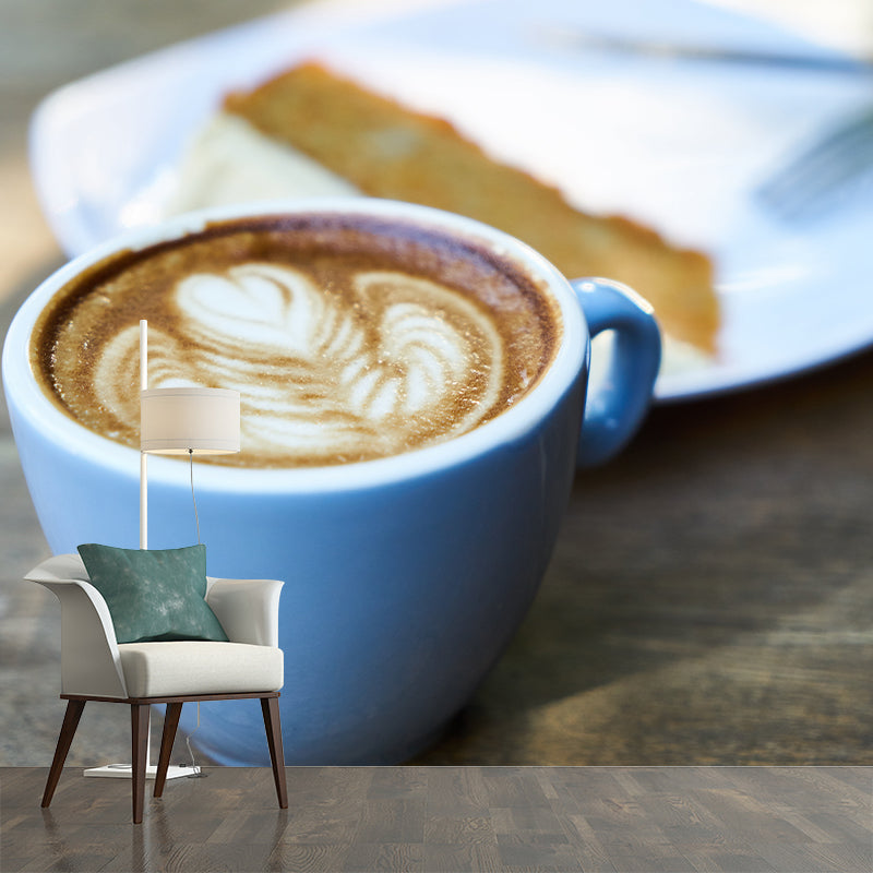 Customized Aromatic Coffee Mural Mildew Resistant Wallpaper for Coffee Shop
