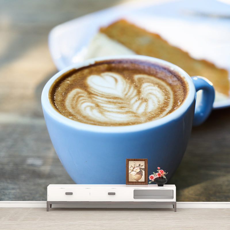 Customized Aromatic Coffee Mural Mildew Resistant Wallpaper for Coffee Shop