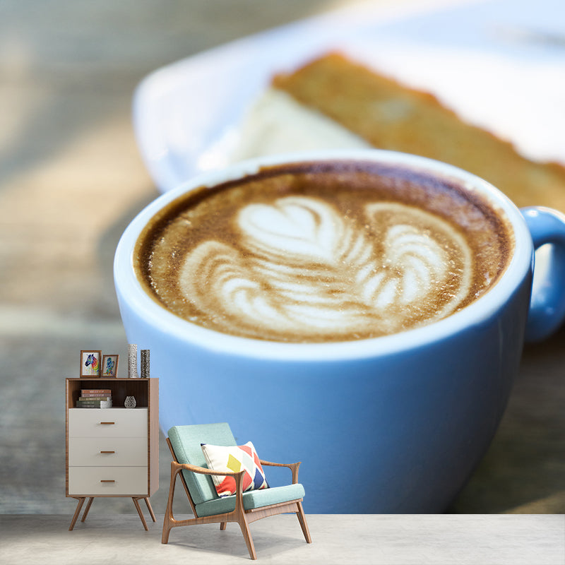 Customized Aromatic Coffee Mural Mildew Resistant Wallpaper for Coffee Shop
