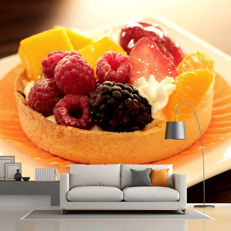 Cake Mural Wallpaper Contemporary Mildew Resistant Commerce Shop Decoration