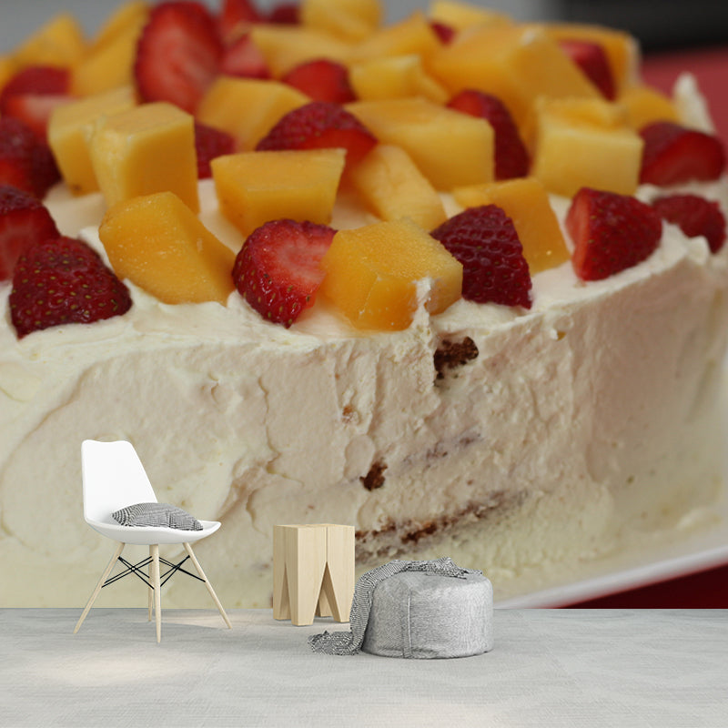 Cake Mural Wallpaper Contemporary Mildew Resistant Commerce Shop Decoration