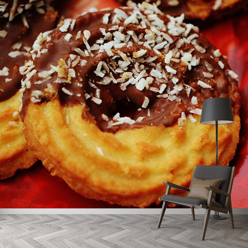 Cookies Mural Wallpaper Contemporary Mildew Resistant Commerce Shop Decoration