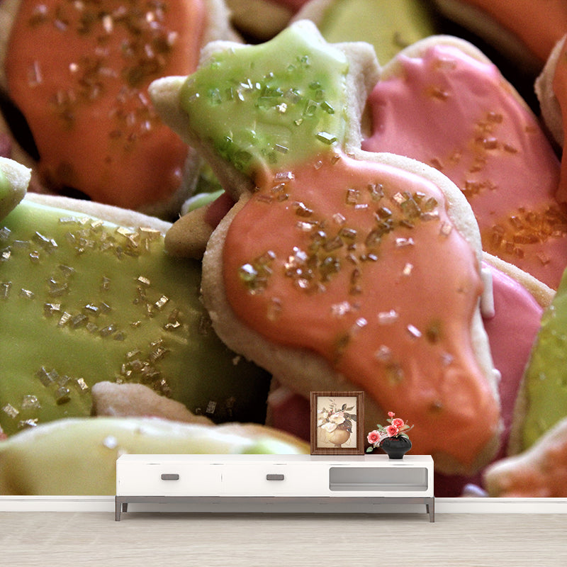 Cookies Mural Wallpaper Contemporary Mildew Resistant Commerce Shop Decoration