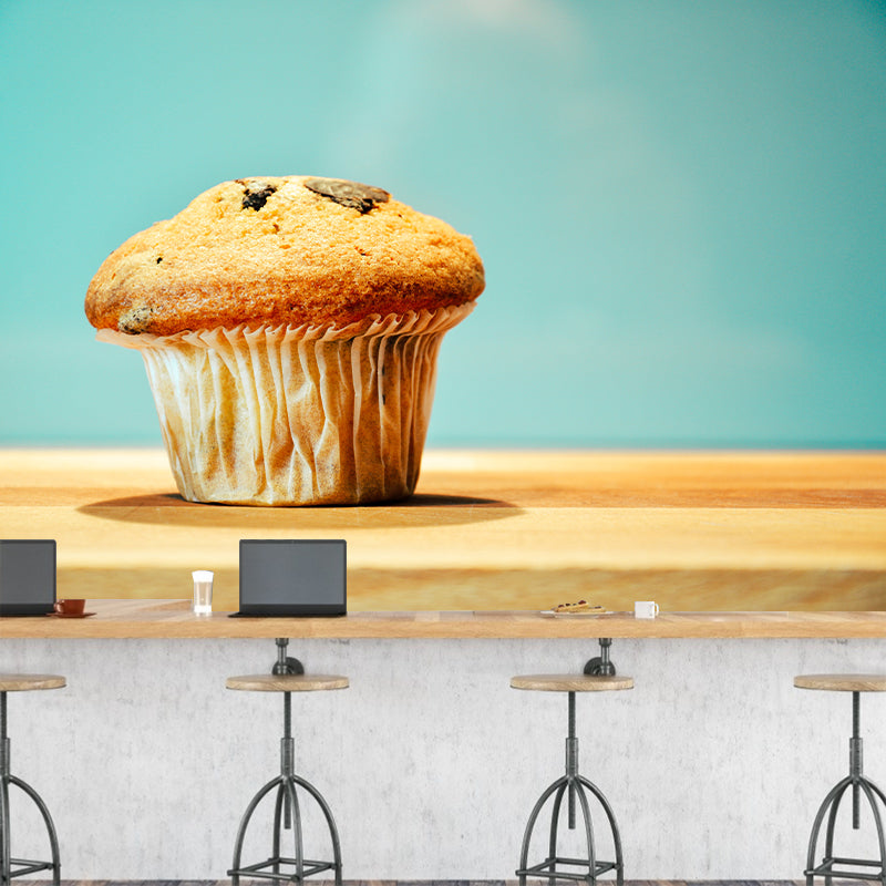 Delicious Muffin Mural Photography Wall Covering for Dessert Shop Baking Shop