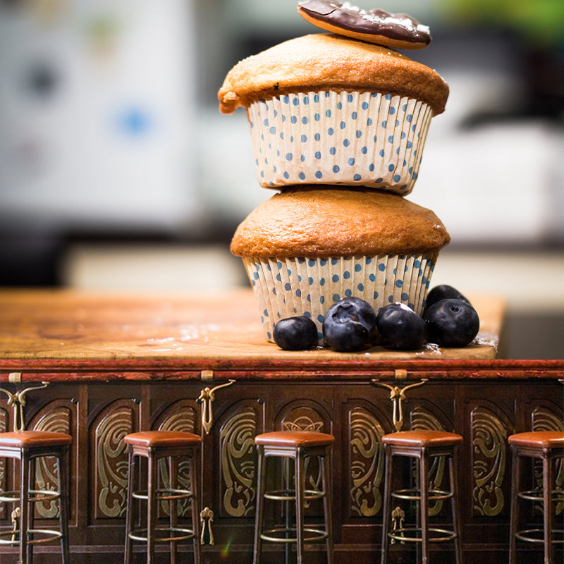 Delicious Muffin Mural Photography Wall Covering for Dessert Shop Baking Shop