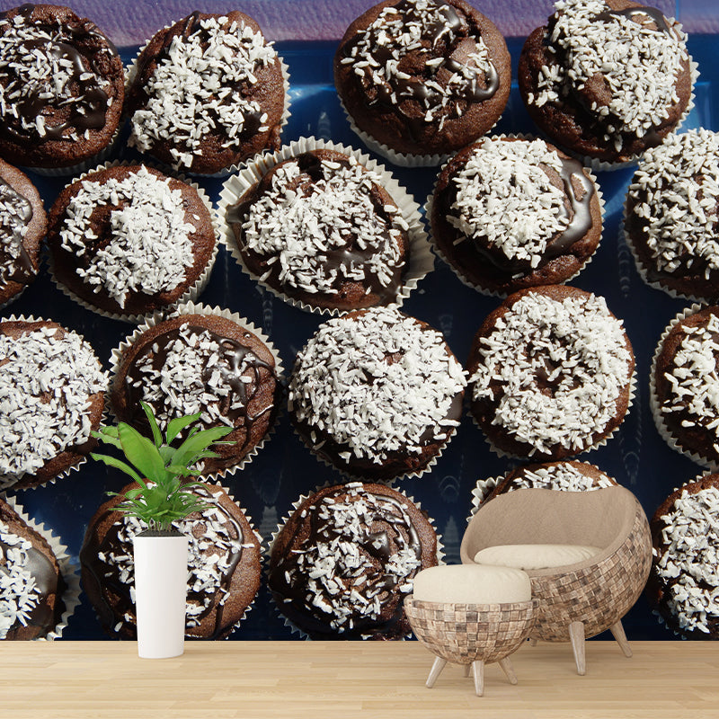 Mini Muffin Mural Wallpaper Contemporary Mildew Resistant Commerce Shop Decoration
