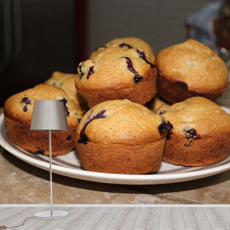 Minimalism Muffin Dessert Mural Photography Wall Covering for Dessert Shop Baking Shop
