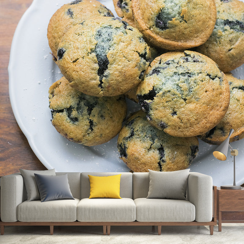 Minimalism Muffin Dessert Mural Photography Wall Covering for Dessert Shop Baking Shop