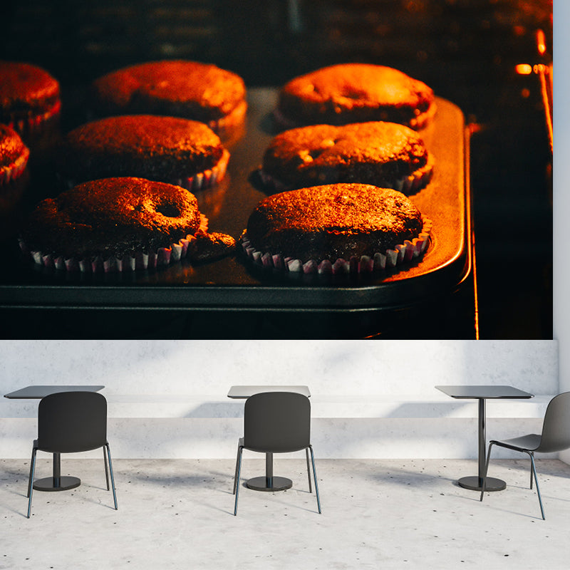 Mini Cake Mural Wallpaper Contemporary Mildew Resistant Commerce Shop Decoration