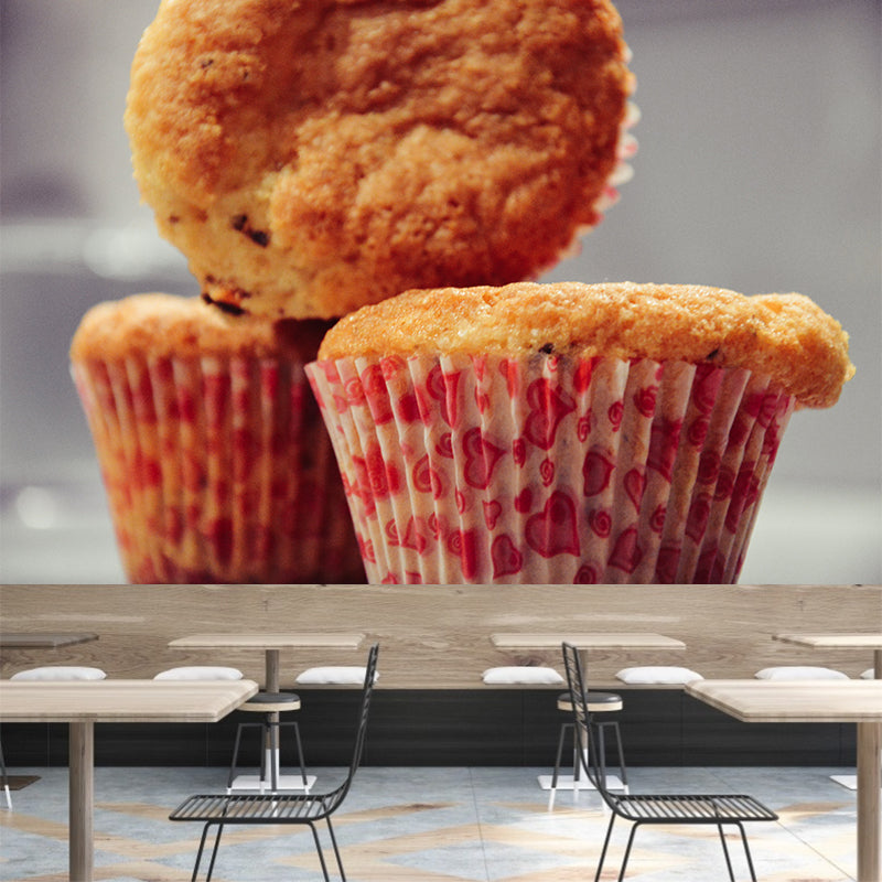 Mini Cake Mural Wallpaper Contemporary Mildew Resistant Commerce Shop Decoration