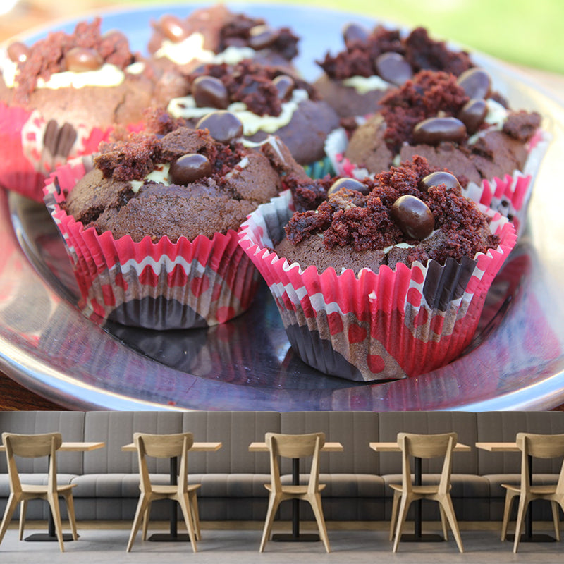 Mini Cake Mural Wallpaper Contemporary Mildew Resistant Commerce Shop Decoration