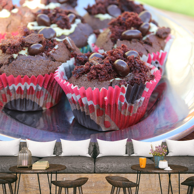 Mini Cake Mural Wallpaper Contemporary Mildew Resistant Commerce Shop Decoration