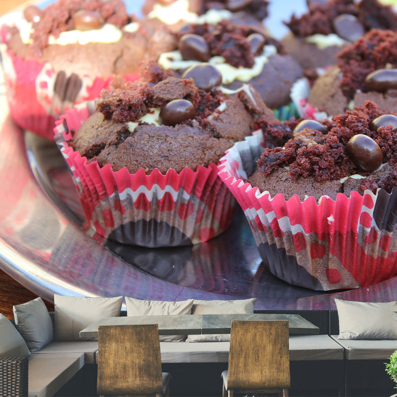 Mini Cake Mural Wallpaper Contemporary Mildew Resistant Commerce Shop Decoration