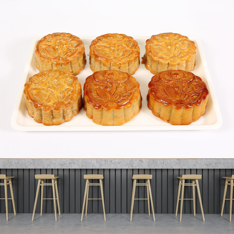 Tasty Mooncake Dessert Mildew Resistant Mural Wallpaper for Baking Shop