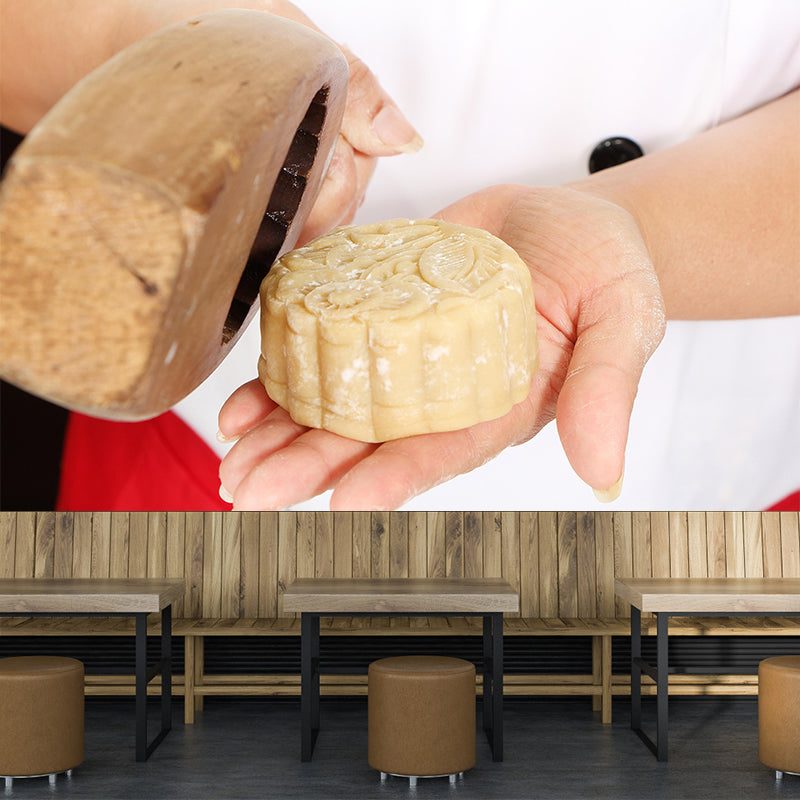 Mooncake Mural Wallpaper Simple Mildew Resistant Commerce Shop Decoration