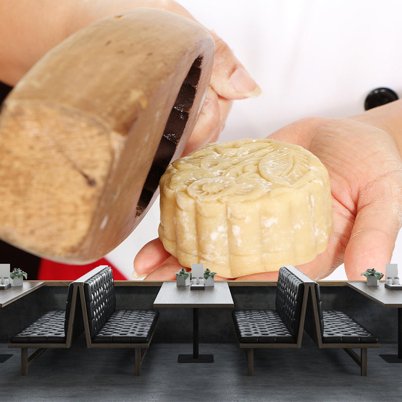 Mooncake Mural Wallpaper Simple Mildew Resistant Commerce Shop Decoration