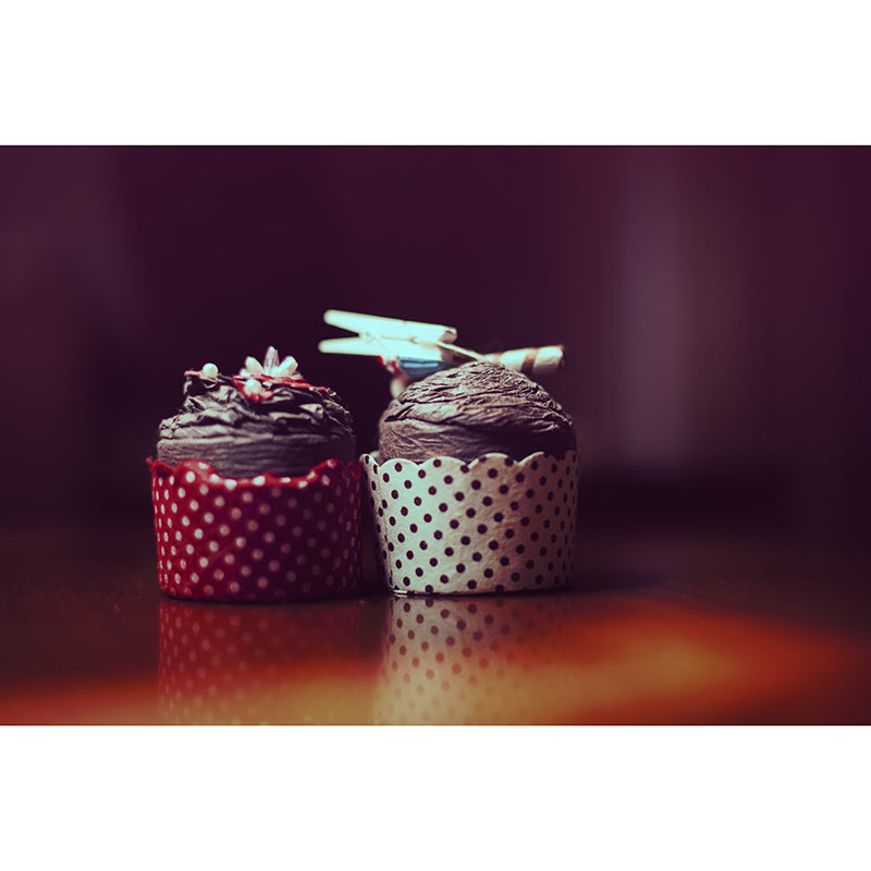 Cup Cake Mural Wallpaper Simple Mildew Resistant Commerce Shop Decoration