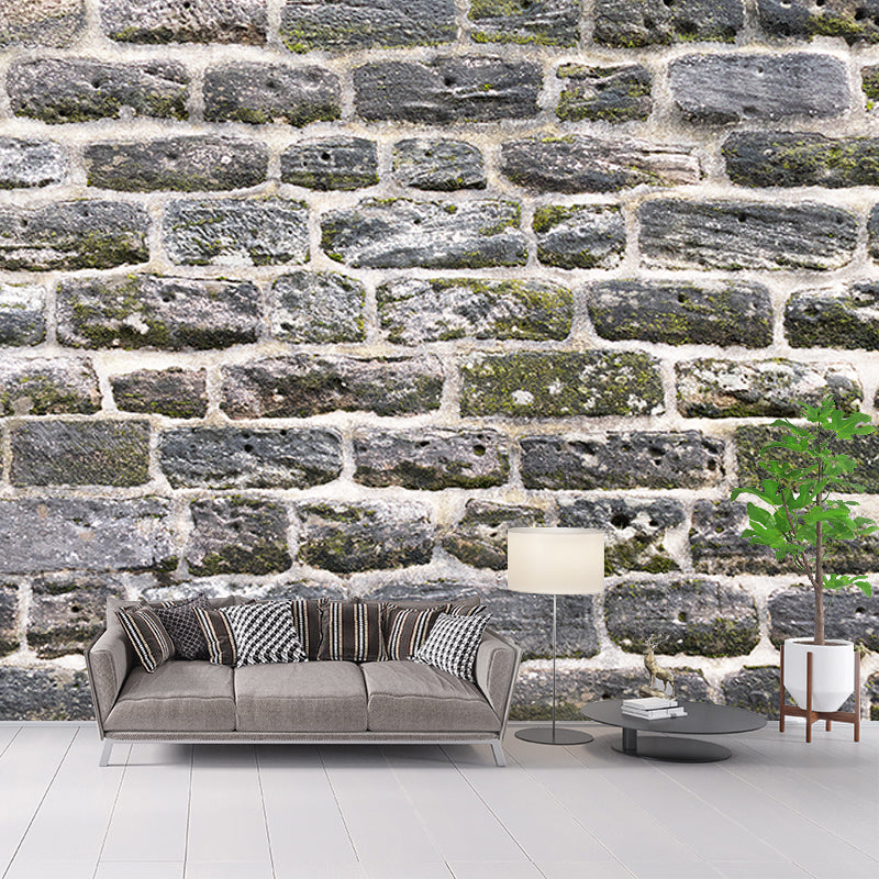 Industrial Style Brick Wall Mural Decal Moisture Resistant for Sitting Room, Made to Measure