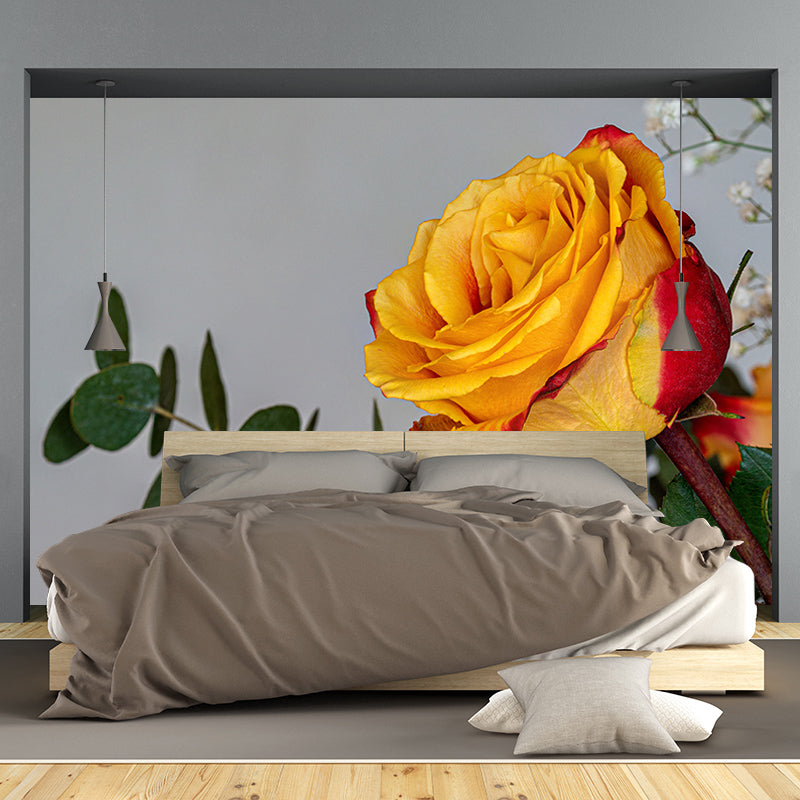 Rose Mural Wallpaper Flower Wall Decor for Girls Bedroom, Made to Measure