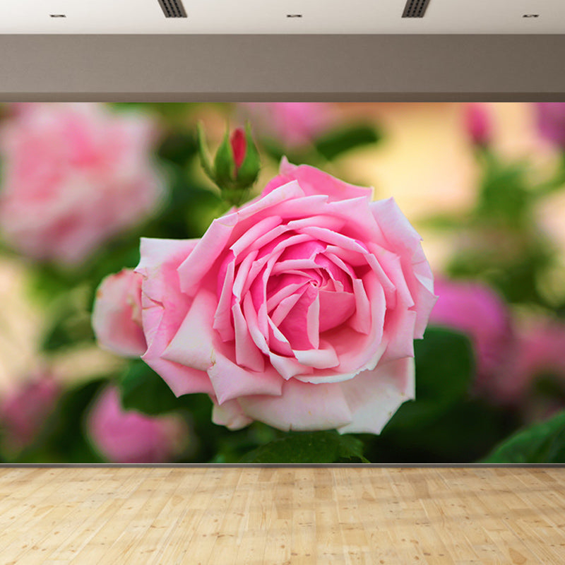 Rose Mural Wallpaper Flower Wall Decor for Girls Bedroom, Made to Measure