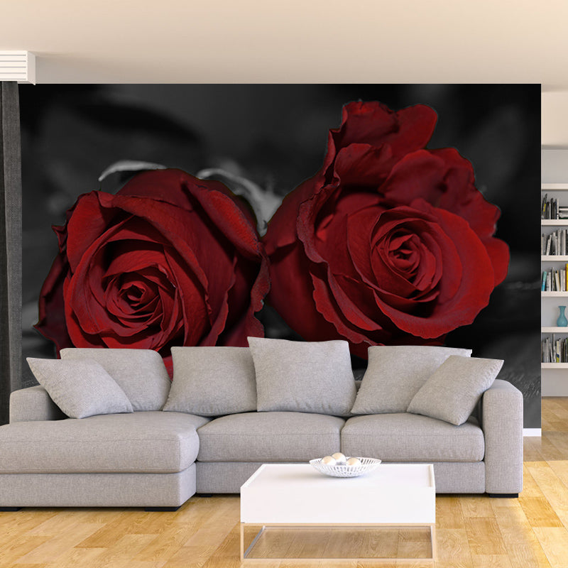 Rose Mural Wallpaper Flower Wall Decor for Girls Bedroom, Made to Measure