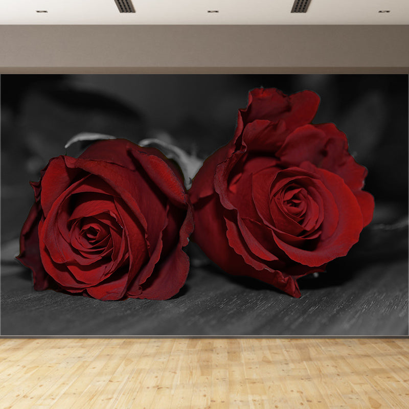 Rose Mural Wallpaper Flower Wall Decor for Girls Bedroom, Made to Measure